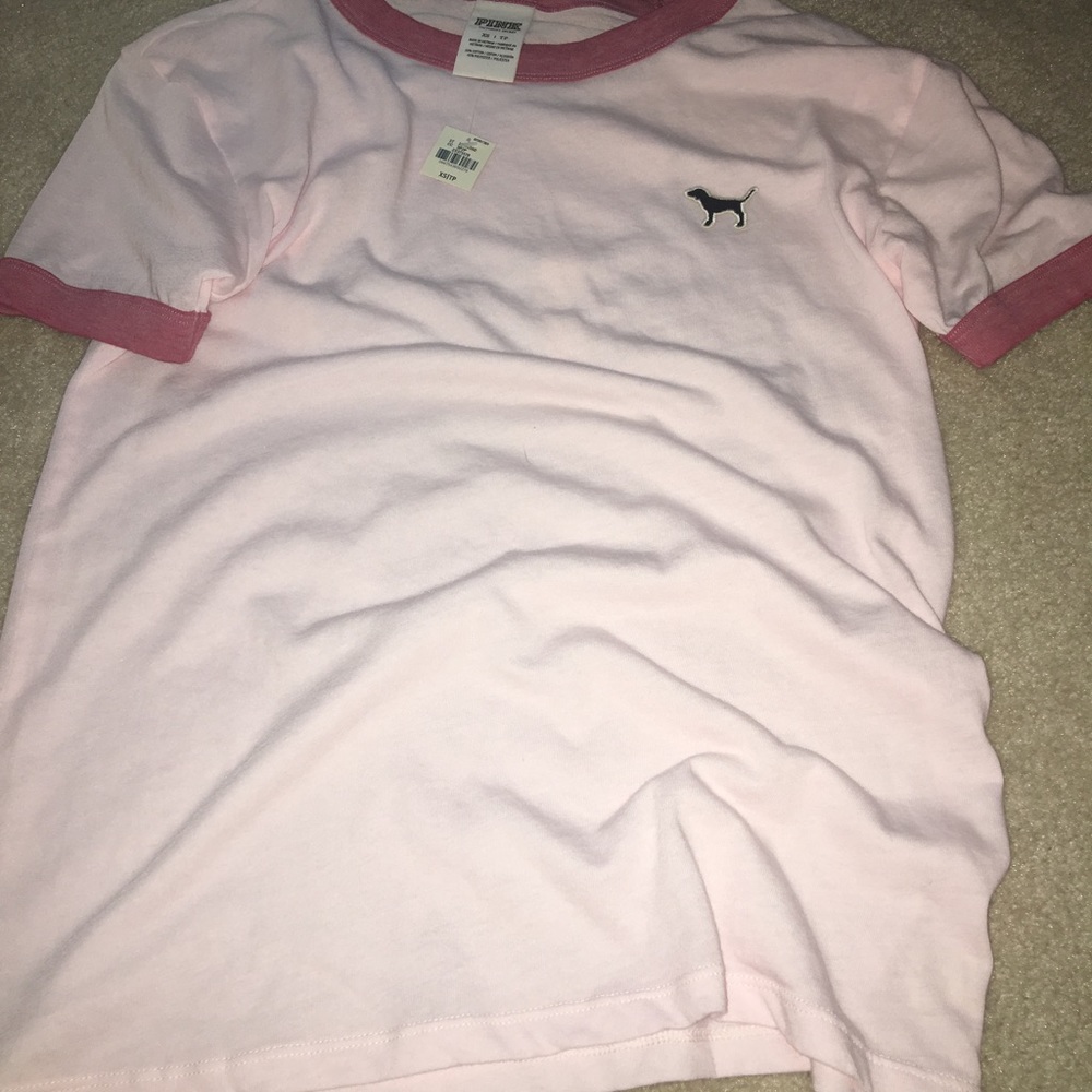 PINK CREW NECK T SHIRT